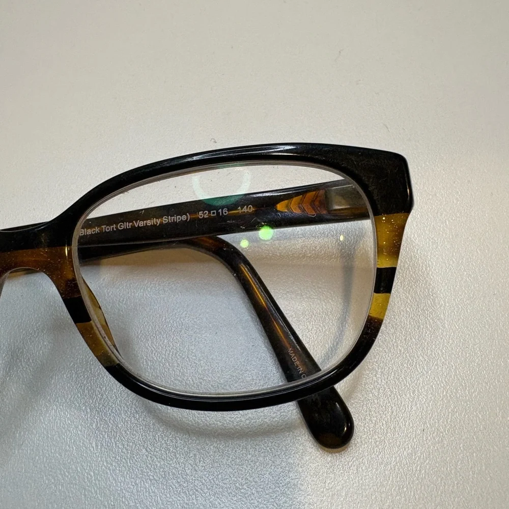COACH EYEGLASSES‎ 5443 (Black Tort Gltr Varsity Stripe) 52•16•140 COACH GLASSES
